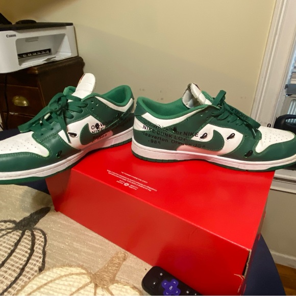 Nike Oregon University Off-White X Dunk Low Pine Green size 10-US - Picture 3 of 10